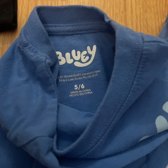 Bluey Toddler Bundle of Two Black and Blue Short Sleeve Tee Shirts / T-Shirt - Picture 6 of 7